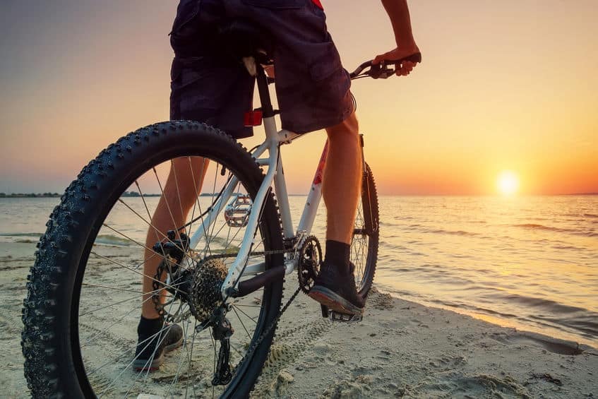 mountain bike on beach